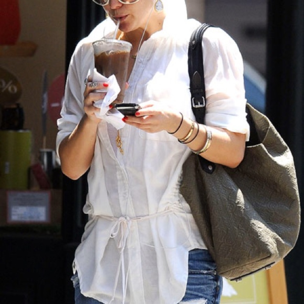 Louis Vuitton Antheia Lambskin Hobo PM Taupe